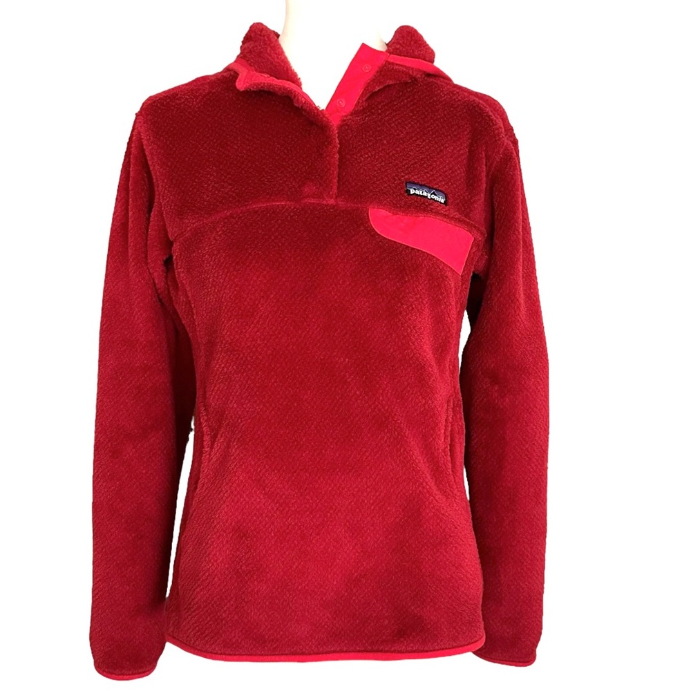 Patagonia Hoodie Jacket Fleece Re Tool Snap Pullover Red Size Medium